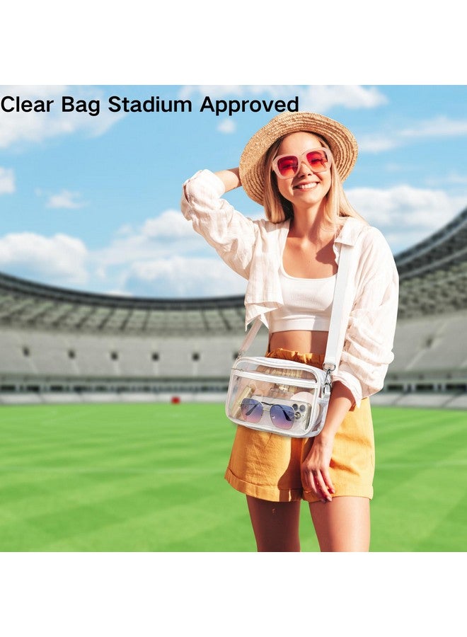 PACKISM Clear Purses for Women Stadium - Clear Bag Stadium Approved Crossbody Bag with Adjustable Strap for Concerts Sporting Events, White - Image 2