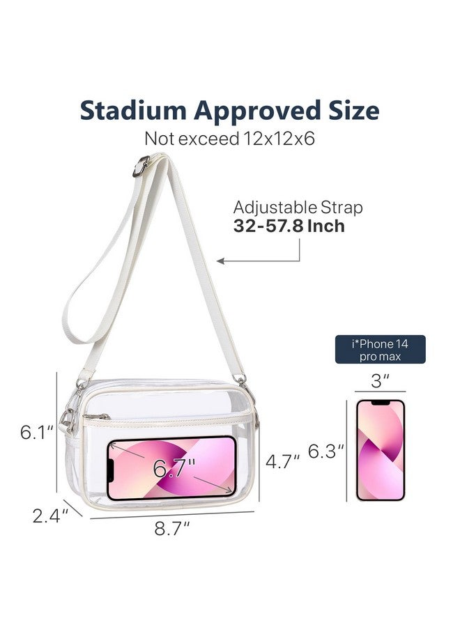 PACKISM Clear Purses for Women Stadium - Clear Bag Stadium Approved Crossbody Bag with Adjustable Strap for Concerts Sporting Events, White - Image 3