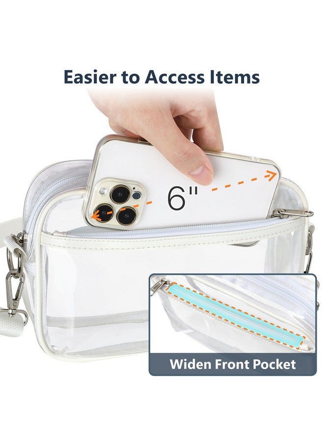 PACKISM Clear Purses for Women Stadium - Clear Bag Stadium Approved Crossbody Bag with Adjustable Strap for Concerts Sporting Events, White - Image 4