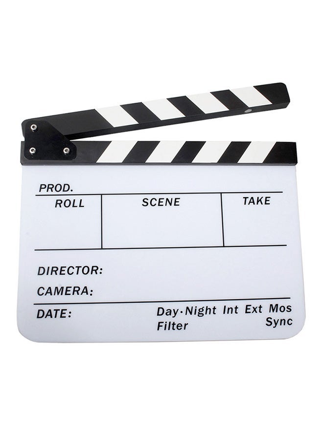 NIBEMINENT Clapboard Dry Erase Director Film Movie Clapper Board Slate Black - Image 1