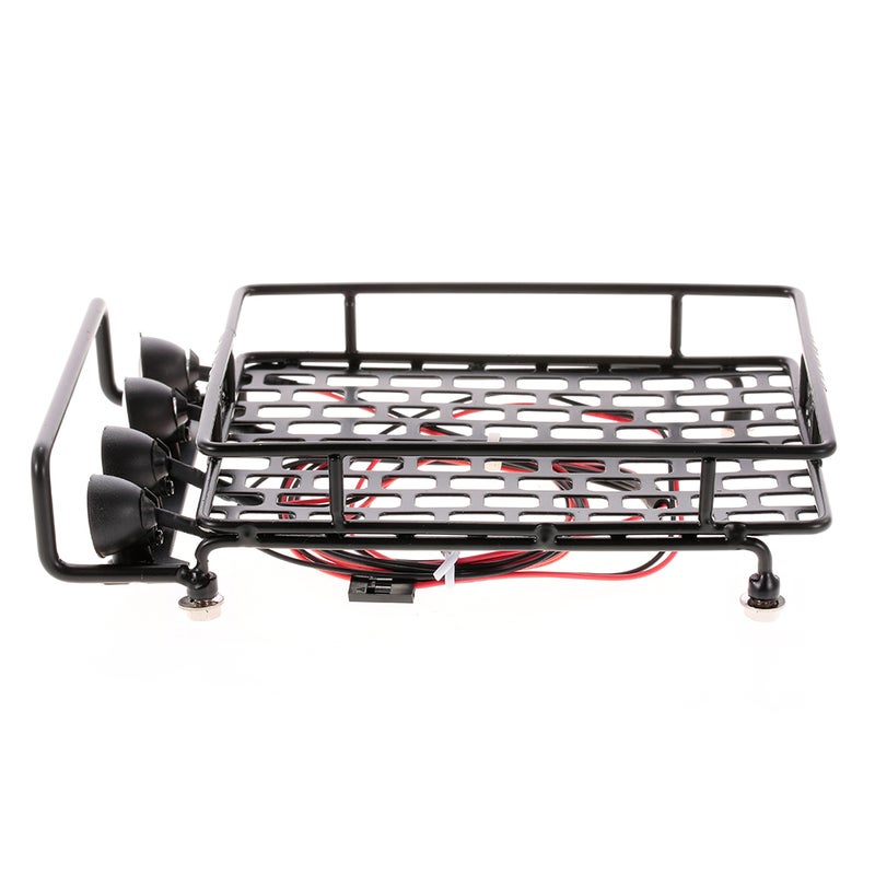 حامل حقائب الأمتعة على السقف مع شريط إضاءة لقطع غيار سيارات RC 1/10 RC Crawler Axial SCX10 D90 110 Traxxas TRX-4 Tamiya HSP - Image 2