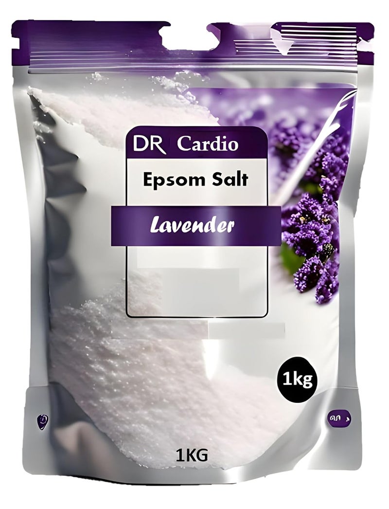 Dr Cardio Epsom Salt for Plants  Foot and Body pain relief Bath Salt 1kg Lavender - Image 1