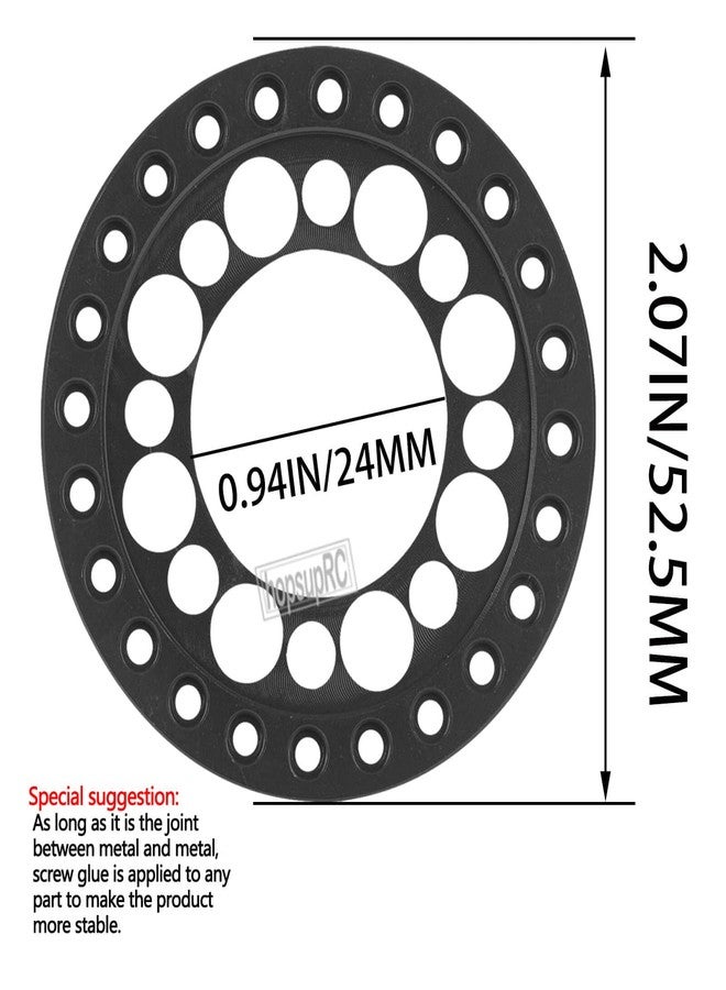 hopsupRC RC 1.9inch Aluminum Beadlock Wheel Rim Replacement Ring Upgrades Part for 1/10 SCX10 SCX10 II SCX10 III 90046 90047 TRX4 D90,1.9" Wheels/Rims Crawler RC Car.Black(4PCS) - Image 5