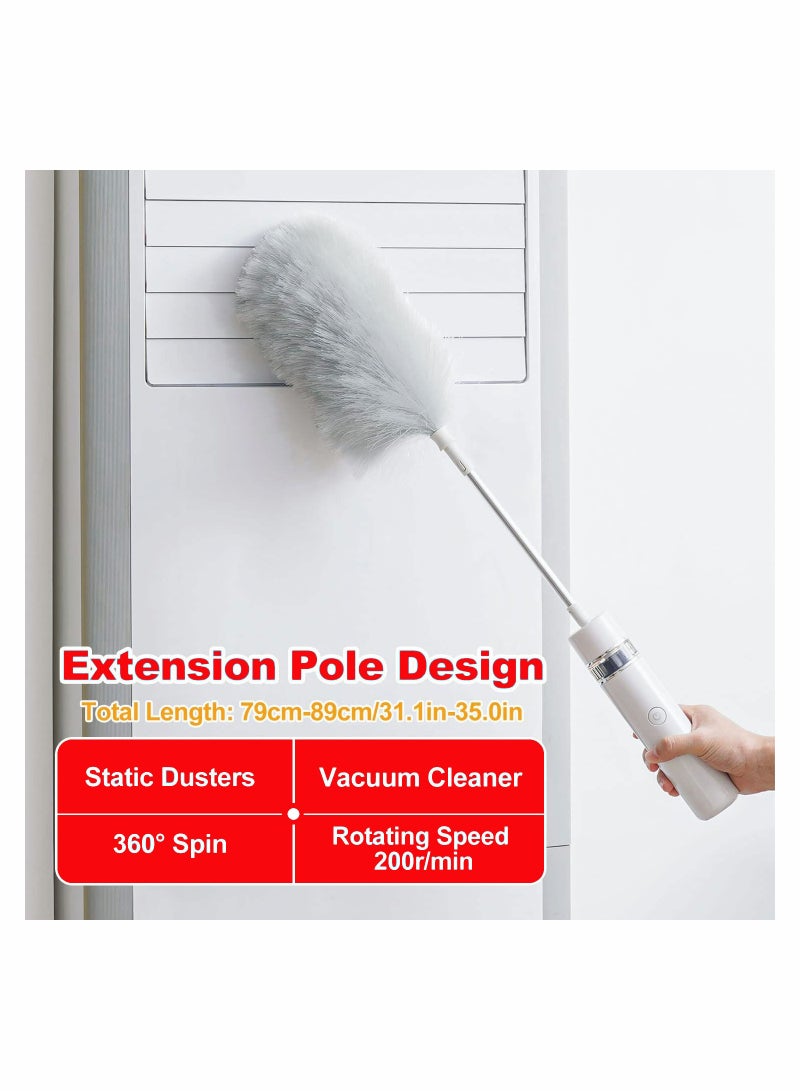 SYOSI Electric Duster Cleaning Brush Rechargeable 360° Spin Dusters Wireless Microfiber Dusting Multifunction Window Blinds Furniture Tool Household Helper - Image 4