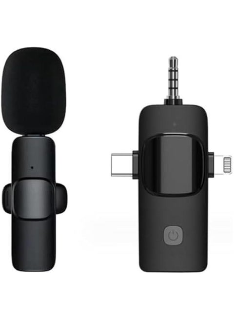 Mini MicrophWireless Lavalier Lapel Microph for iph  Camera PlugPlay，Professional Noise Reduction Recording Clip Mic for Creator Interview YouTube Interview TikTok Vlog