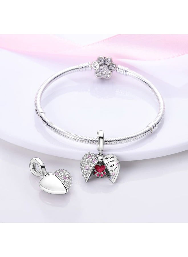 Parmuz charms for bracelet sterling silver love heart travel Bead for Charm Bracelets and Necklaces 925 Charms Clover Butterfly gift for Woman - Image 3