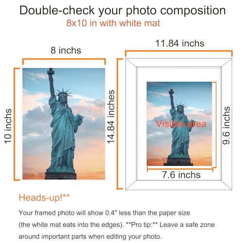 SESEAT 11x14 Picture Frames Display Pictures 8x10 With mat or 11x14 Prints Without Mat,Wall Mounting,Brown,6PCS - Image 3