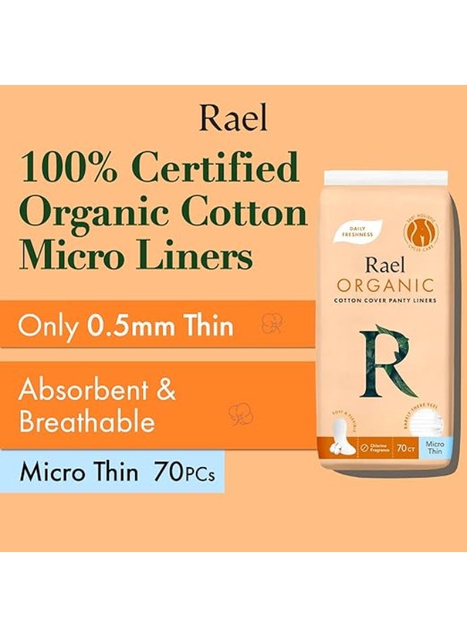 رائيل فوط يومية بغطاء من القطن العضوي – فائقة النحافة – 70 قطعة - Image 2