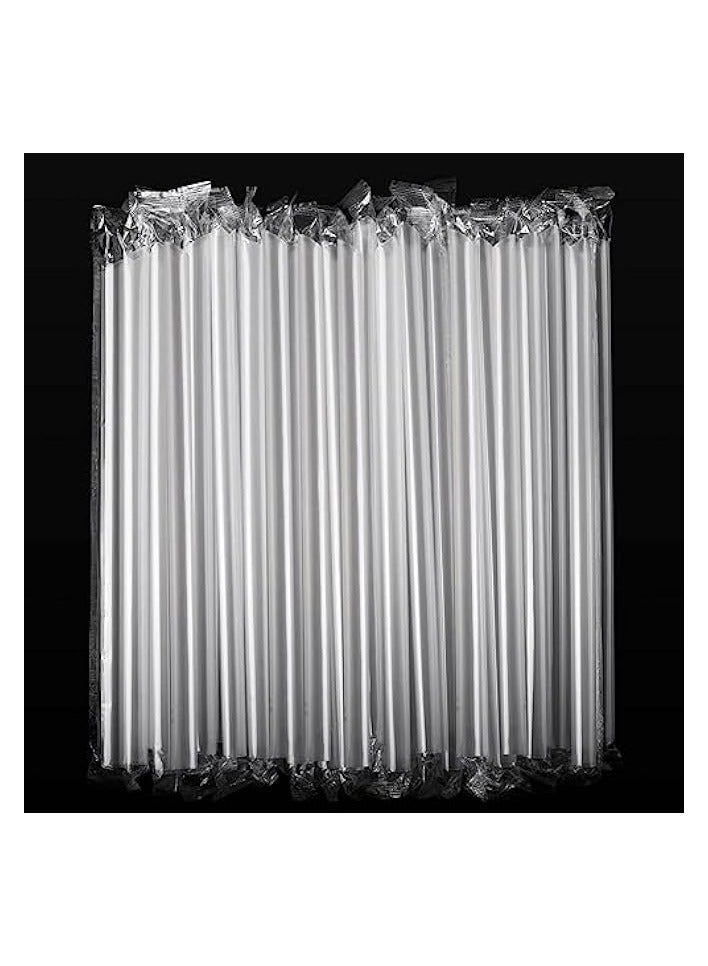 erorex 100 Pcs Jumbo Smoothie Straws Boba Straws,Disposable Plastic Straws Individually Wrapped Large Wide-mouthed Milkshake Straw  - Image 1