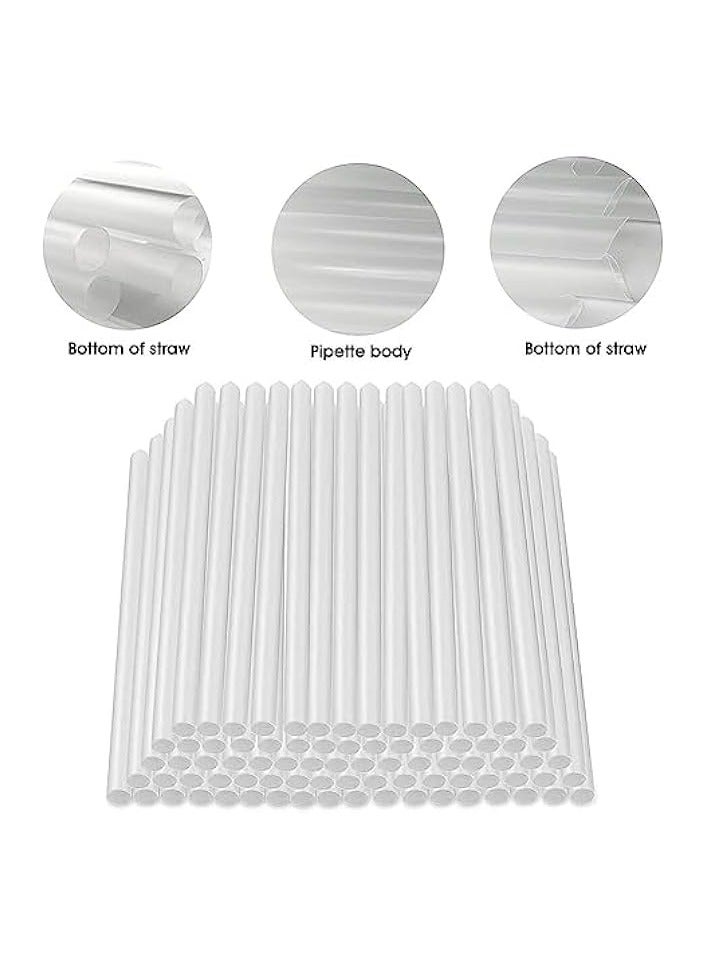 erorex 100 Pcs Jumbo Smoothie Straws Boba Straws,Disposable Plastic Straws Individually Wrapped Large Wide-mouthed Milkshake Straw  - Image 2