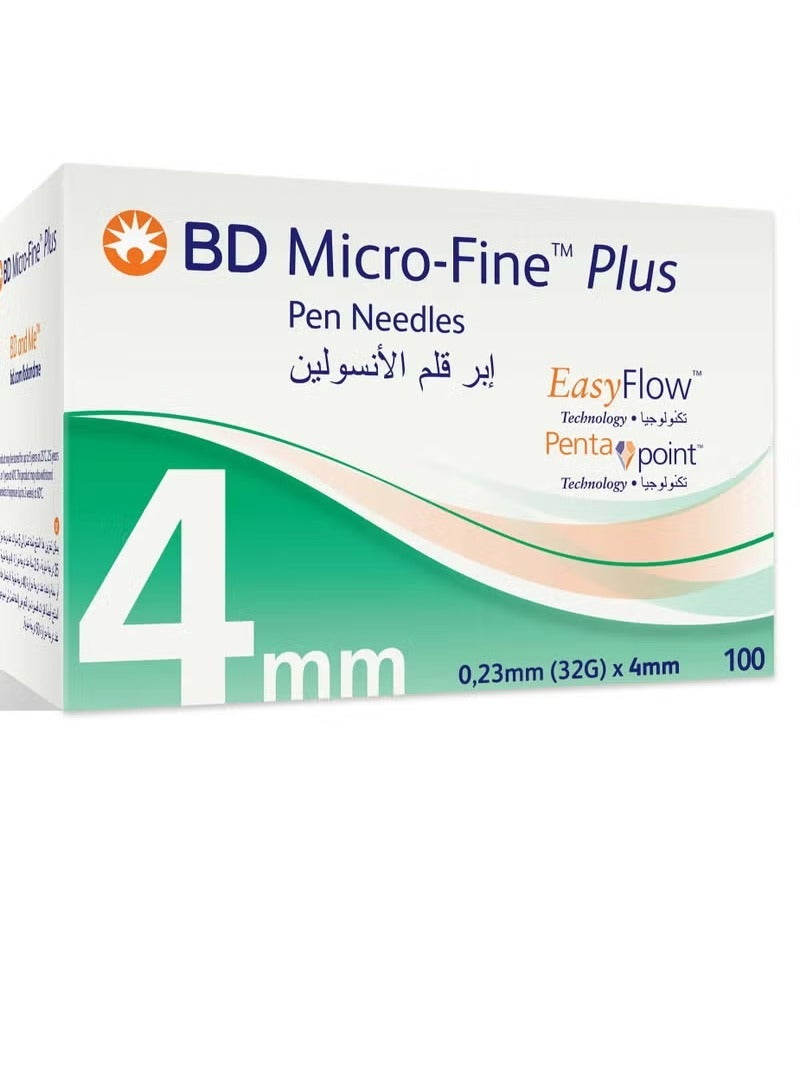 BD Micro Fine Plus Insulin Pen Needles 32g x 4 mm 100 Pcs - Image 2