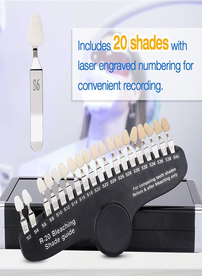 ANNWAH Dental Teeth Shade Guide, Professional Porcelain 3D R-20 Tooth Whitening Shade Chart with 20 Colors - Image 2