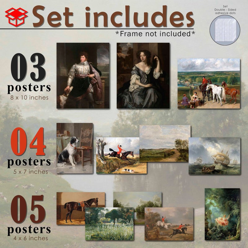 LANCHI95 12 PCS Vintage Victorian Wall Decor, Classic Maximalist Wall Decor, Coquette Vintage Art Prints, Victorian Wall Art, Vintage Paintings Pictures Moody Maximalist Decor (UNFRAMED) - Image 2