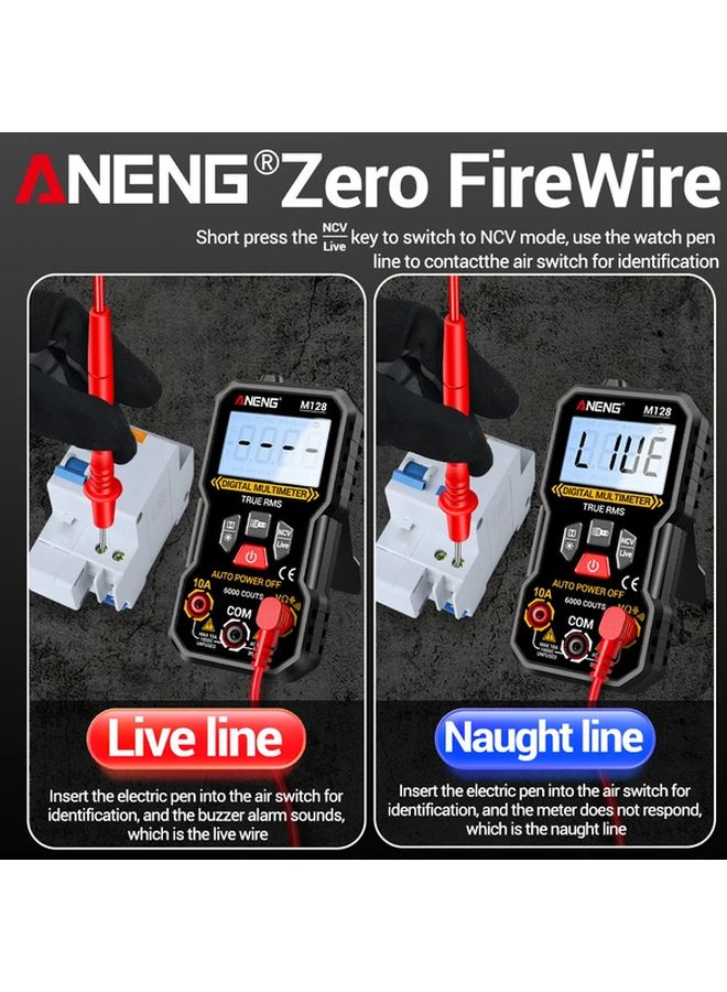 ANENG M128 Black Digital Multimeter 6000 Counts AC DC Voltage Tester NCV LCD Backlit - Image 5