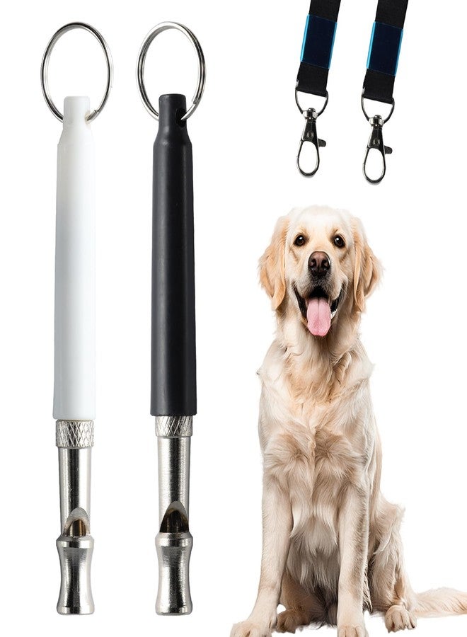 ROBOHOOK 2 Pack Dog Whistle, Dog Whistle to Stop Barking Neighbors Dog, Dog Training Whistle to Stop Bark, Recall & Control, with Lanyard (Black and White) - Image 1