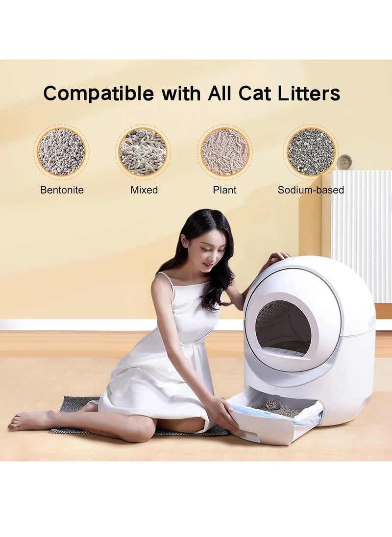 RATSAW - Self Cleaning Cat Litter Box Extra Large Smart Litter Box Automatic Cat Litter Box with APP Control Odor Removal Safety Protection for Multiple Cats - Image 1