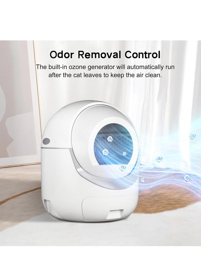 RATSAW - Self Cleaning Cat Litter Box Extra Large Smart Litter Box Automatic Cat Litter Box with APP Control Odor Removal Safety Protection for Multiple Cats - Image 1