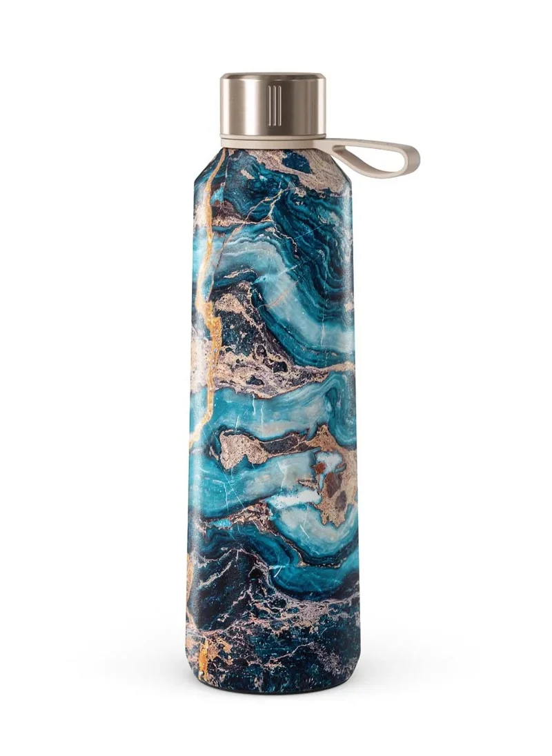 BURGA Insulated Water Bottle (17oz) Stylish Stainless Steel Water Bottles Durable Metal Water Bottle Stays Hot or Cold Anti-Slip, Leak-Proof Reusable Water Bottle - Mystic River