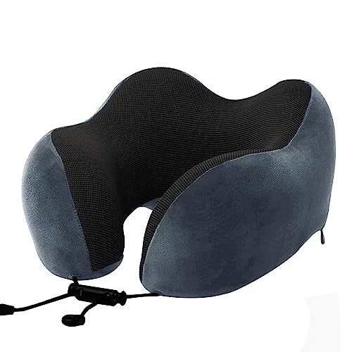 Billebon Premium Neck Pillow for Travelling Airplane Travel Pillow Comfortable Head Rest Neck Holder Pillow (Grey Raised) - Image 1