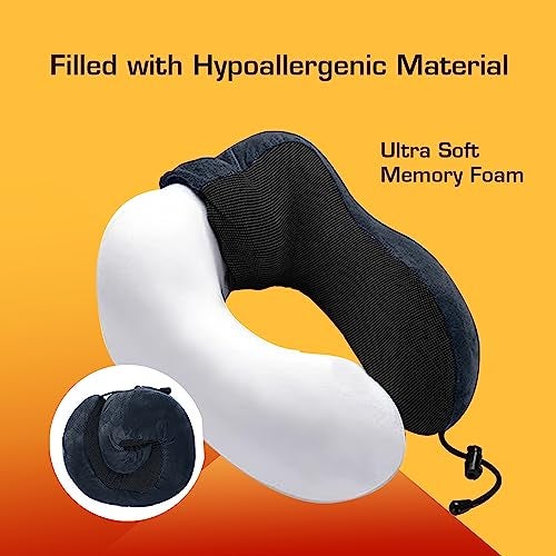 Billebon Premium Neck Pillow for Travelling Airplane Travel Pillow Comfortable Head Rest Neck Holder Pillow (Grey Raised) - Image 4