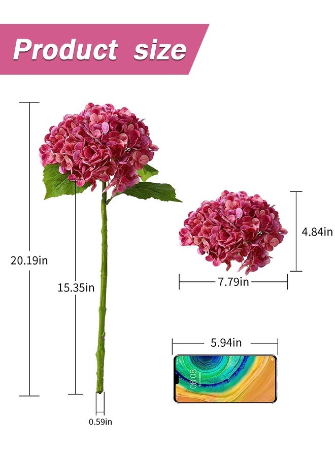Sweet Life 3Pcs Large Hydrangea Artificial Flowers, 21 inches Latex Faux Hydrangeas Fake Flower Bouquets for Home Decor Party Floral Arrangements Wedding Centerpieces - Image 4