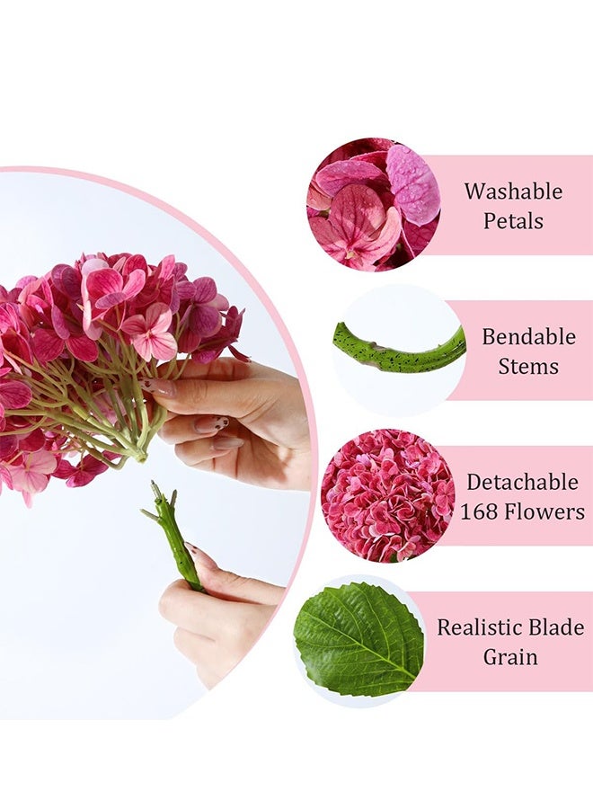 Sweet Life 3Pcs Large Hydrangea Artificial Flowers, 21 inches Latex Faux Hydrangeas Fake Flower Bouquets for Home Decor Party Floral Arrangements Wedding Centerpieces - Image 3