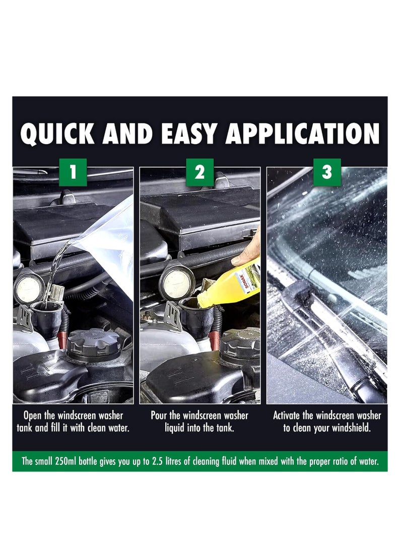 SONAX - Sonax Citrus Windscreen Wash Concentrate (250ml) - Effective Windshield Cleaner for Clear Vision, Frost Protection, and Fresh Fragrance - Image 1