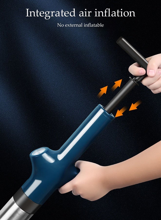 DUNISO Toilet Air Plunger, Toilet Plunger Drain Clog Remover, High Pressure Air Drain Blaster Gun  with Visual Barometer, Drain Clog Remover Tool- Stainless Steel Air Plunger for Bathroom, Sink, Floor, Kitchen Clogged - Image 4