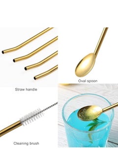 Spaceshoop Iced Tea Spoons, Long Stainless Steel Spoon with Cleaning Brush (Heart)  - Image 1