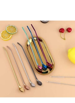 Spaceshoop Iced Tea Spoons, Long Stainless Steel Spoon with Cleaning Brush (Heart)  - Image 3