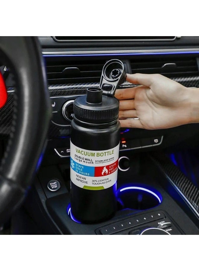 QSHOP 1000ml Stainless Steel Vacuum Insulated Thermal Bottle, Leakproof BPA Free Sports Water Bottle for Coffee Tea Travel to Keep Drinks Hot or Cold  - Image 2