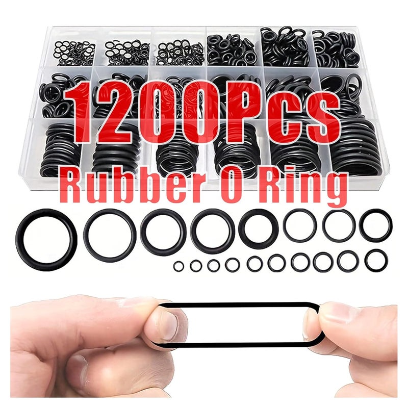 Nitrile Rubber O Ring Kit 1200Pcs For Auto Vehicle Repair Plumbing Air Gas Sealing - Image 4