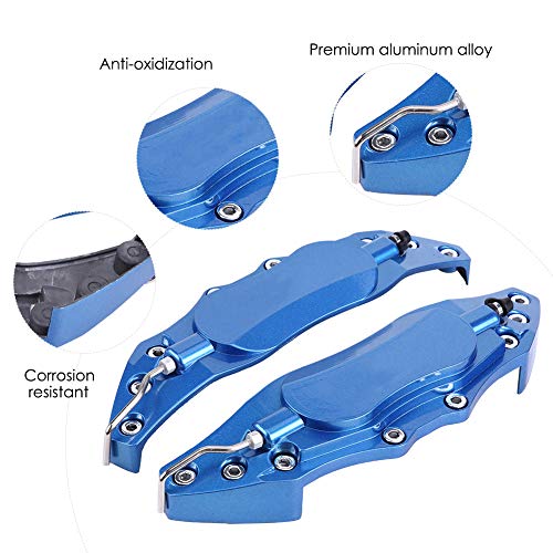 Acouto Car Brake Caliper Cover 2pcs Car Aluminum Brake Caliper Protector Cover for Wheel Hub 16in-17in Medium A Pair of Brake Caliper Cover Brake Caliper Protector Cover (blue) - Image 2