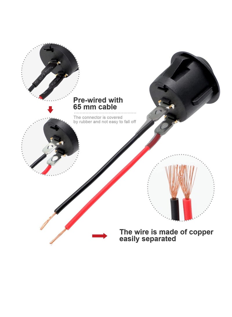 10 Pcs Round Rocker Switch ON/Off 2Pin KCD1 Mini Round Toggle Switch SPST with 10cm Wires Pre-Wired. (10PCS) - Image 3