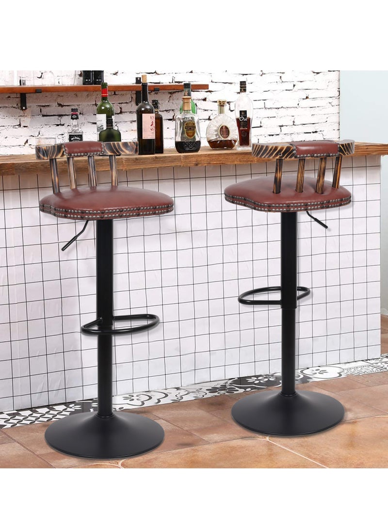 Pack of 2 Vintage Adjustable Counter Height Bar Stools with Backrest Kitchen Breakfast Tall Retro Swivel Barstools Chairs - pzsku/Z747BCCFB1C8235D2DD9FZ/45/_/1724396488/3b25a0ae-ae59-4fa4-8910-78f06c22c78b