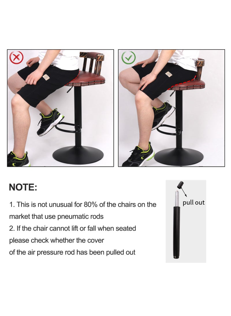 WISFOR - Pack of 2 Vintage Adjustable Counter Height Bar Stools with Backrest Kitchen Breakfast Tall Retro Swivel Barstools Chairs - Image 1