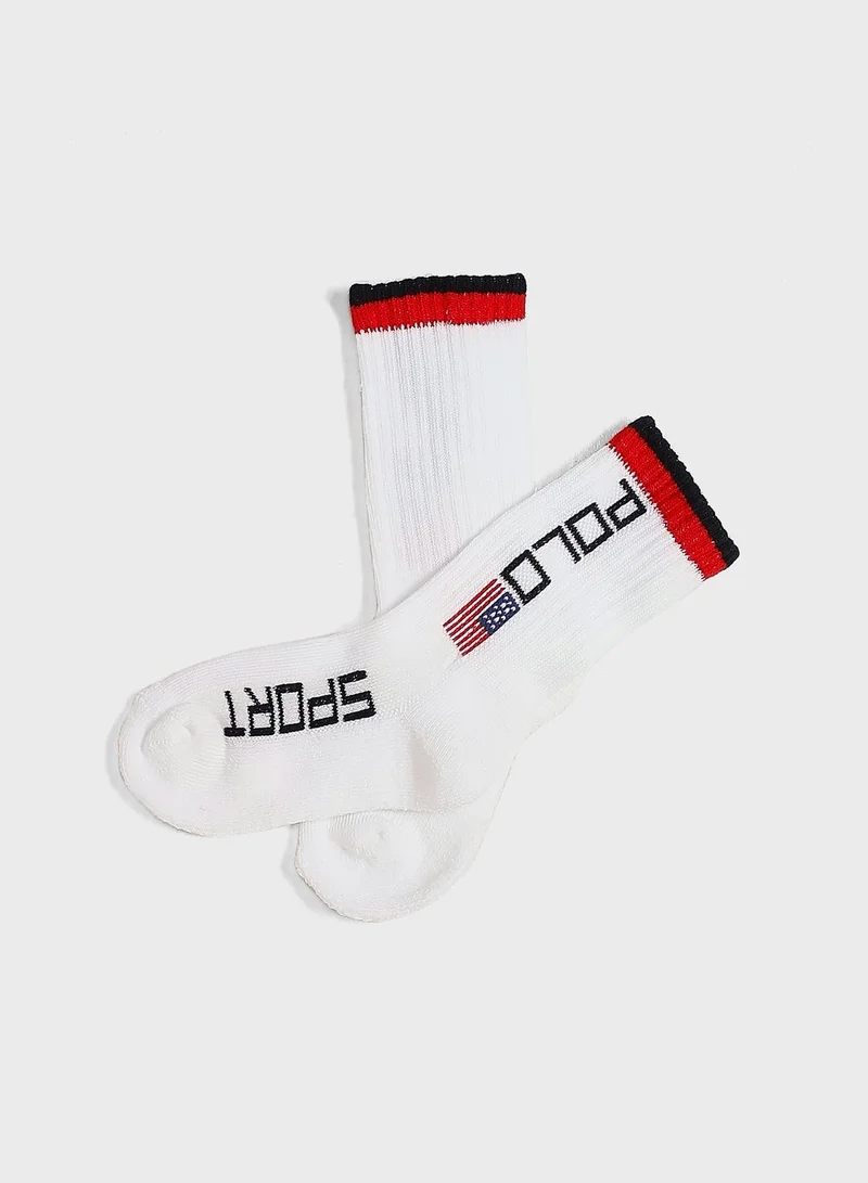 POLO RALPH LAUREN Little 2 Pack Logo Socks