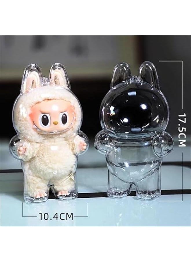 Arabest Protective Case for La bubu Plush Doll Keychain The Monsters Exciting Macaron Protective Acrylic Display Case Clear Cover for Figure Plastic PVC Storage Box (Standing)  - Image 2