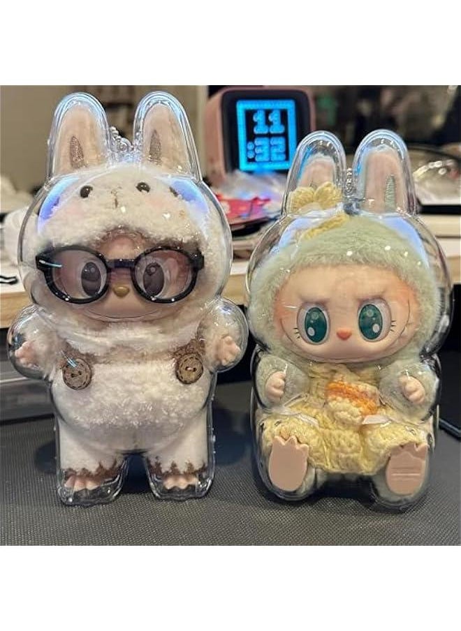 Arabest Protective Case for La bubu Plush Doll Keychain The Monsters Exciting Macaron Protective Acrylic Display Case Clear Cover for Figure Plastic PVC Storage Box (Standing)  - Image 3