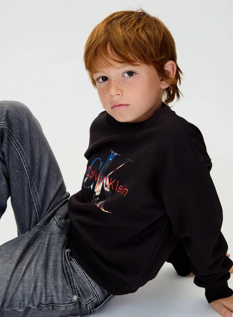 Calvin Klein Jeans Ck Black Logo Sweatshirt for Men | Best Price UAE