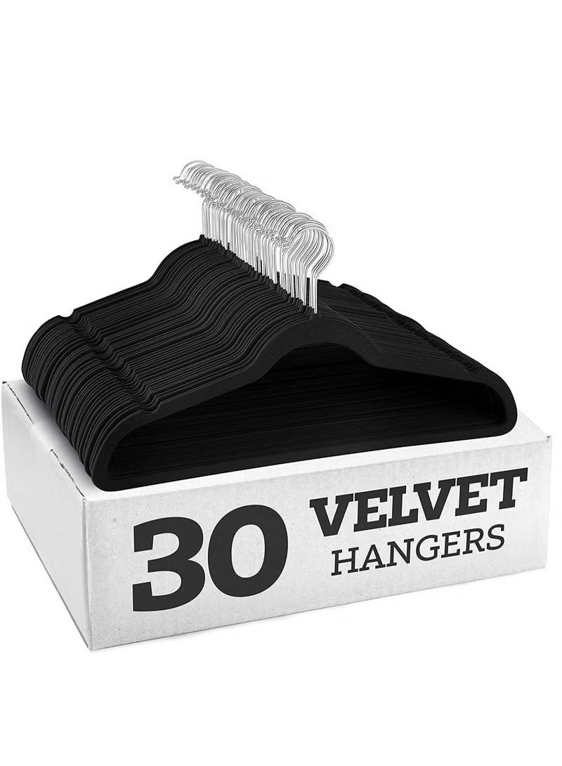 HOMESTAR 30-Piece Cloth Hanger Set Black/Silver - Image 1