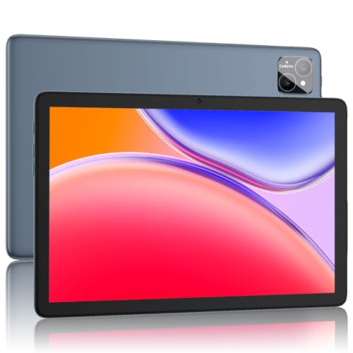 PRITOM TAB12 10 Inch Phone Tablet Android 14, 5Ghz WiFi, Octa-Core, with Leather Case, 128GB, 4G Network Tablet with SIM Card Slot, 8000mAh, BT, Double Box Speakers, Gray - Image 1