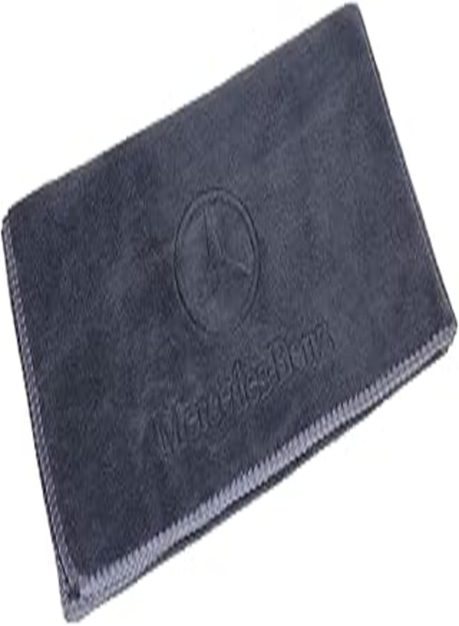 Al Hayah Mercedes Car Drying Towel, Free Microfiber Cleaning Cloth, Premium Professional Soft Microfiber Towel, Super Absorbent Detailing Towel for Car/Windows/Screen/Kitchen - Grey