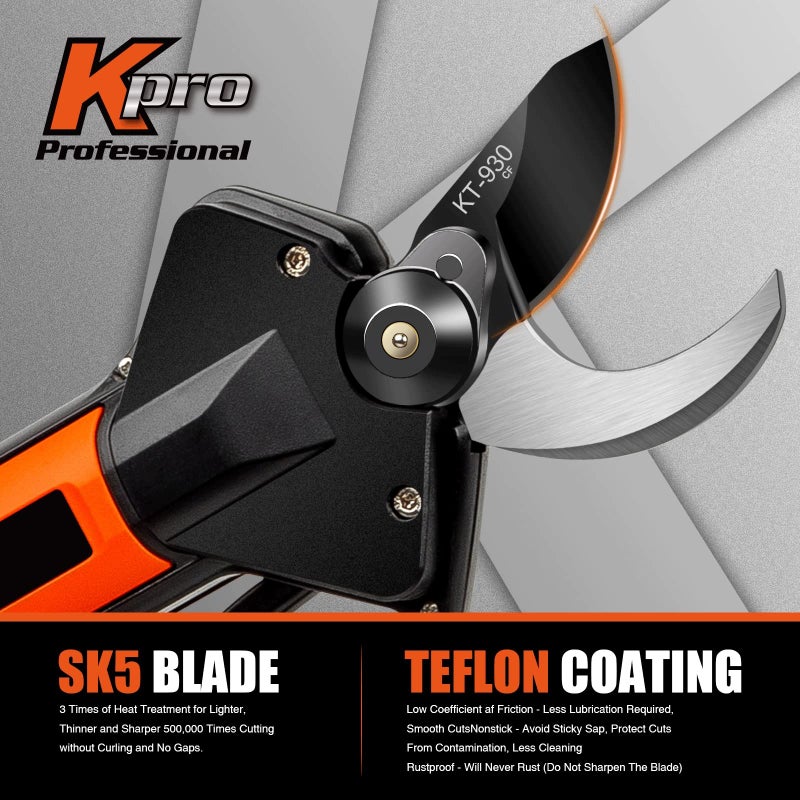Kebtek Electric Pruning Shear, Kebtek Cordless Electric Pruner Heavy Duty Electric Branch Cutter Brushless Motor with 2PCS 2500mAh 8-10H Working Time, 30mm (1.18 Inch) Cutting Diameter (KT930) Smooth-CUT - Image 2