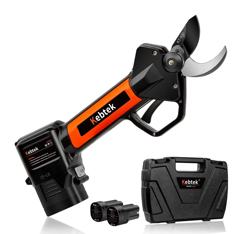 Kebtek Electric Pruning Shear, Kebtek Cordless Electric Pruner Heavy Duty Electric Branch Cutter Brushless Motor with 2PCS 2500mAh 8-10H Working Time, 30mm (1.18 Inch) Cutting Diameter (KT930) Smooth-CUT - Image 1