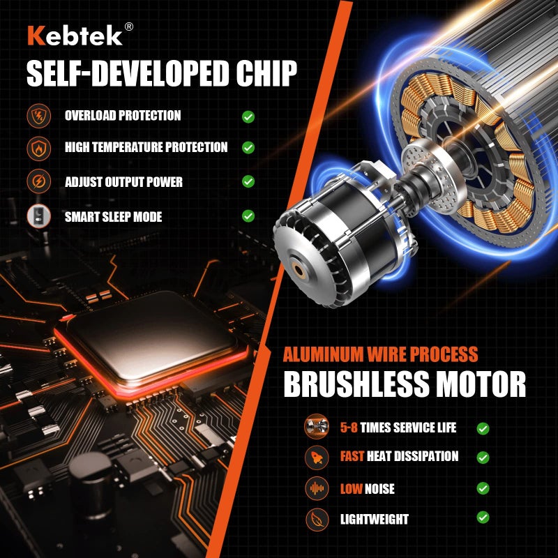 Kebtek Electric Pruning Shear, Kebtek Cordless Electric Pruner Heavy Duty Electric Branch Cutter Brushless Motor with 2PCS 2500mAh 8-10H Working Time, 30mm (1.18 Inch) Cutting Diameter (KT930) Smooth-CUT - Image 4