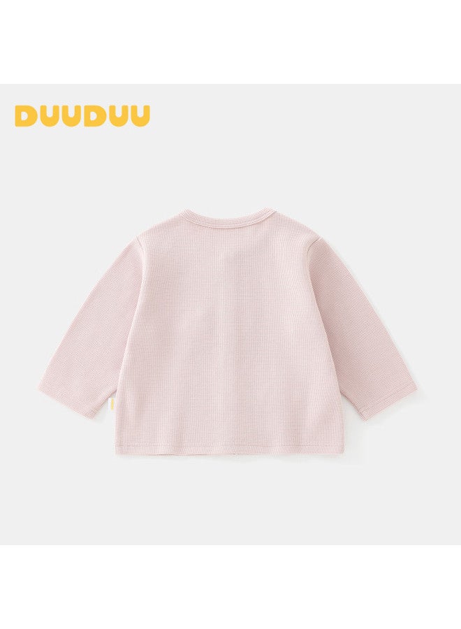 Duuduu Baby Girl Long Sleeve Knitted Sweater Autumn Toddler Jacket Infant Top Spring Outfit Pink 120 - Image 2