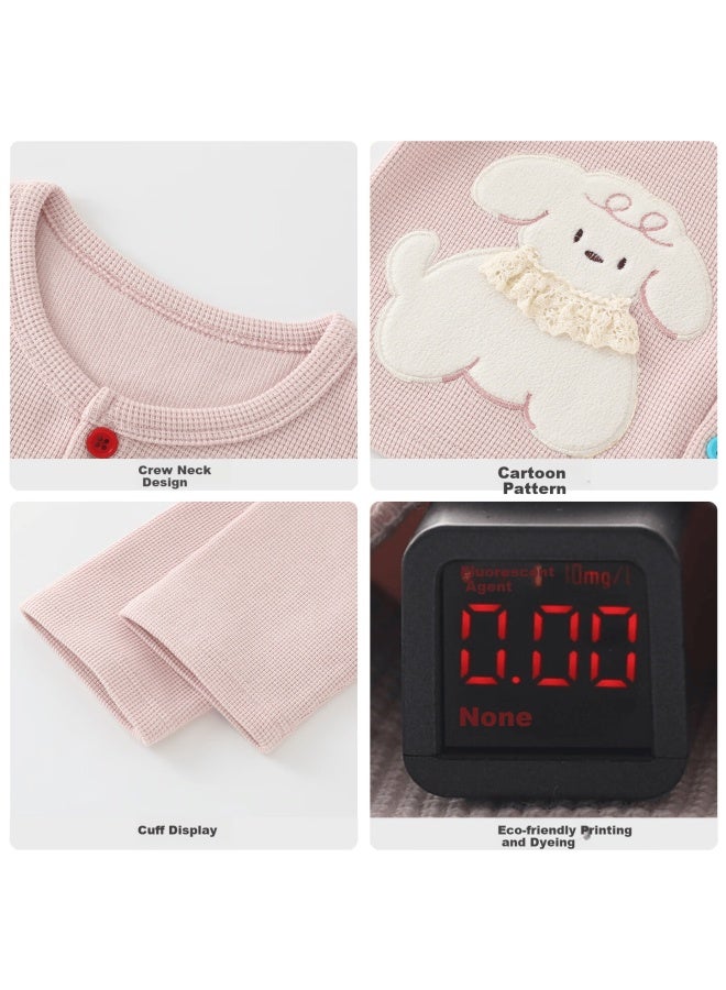 Duuduu Baby Girl Long Sleeve Knitted Sweater Autumn Toddler Jacket Infant Top Spring Outfit Pink 120 - Image 3