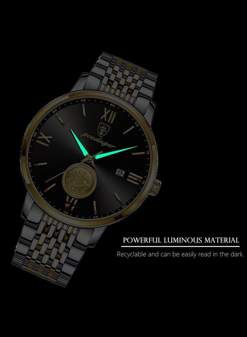 POEDAGAR Men’s Luxury Quartz Alloy Case Waterproof Wristwatch 41mm - Image 2