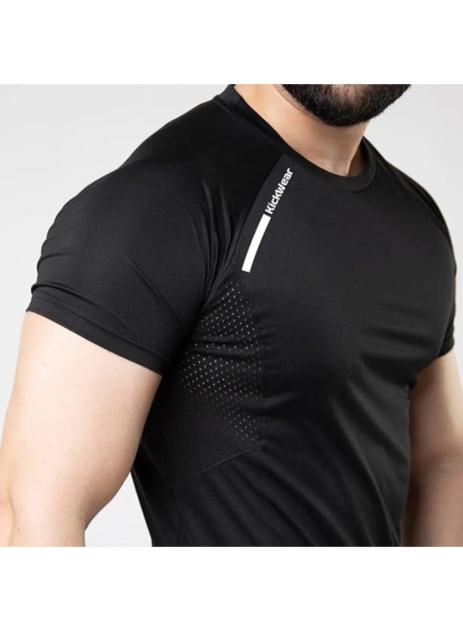 KickWear Men’s & Women’s Activewear Set - Quick-Dry T-Shirt & Trousers with Breathable Mesh Panels -Lightweight, Stretchable, Sweat-Wicking Sportswear for Gym, Running, Training & Casual Wear - Image 4